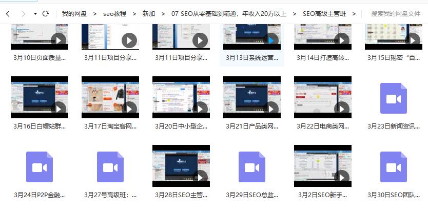 seo视频学习资料低价打包出售